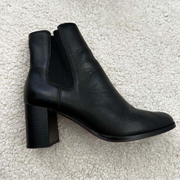 Madewell The Laura Ankle Boot Black Leather Pull On Block Heel Women’s 10 - Picture 4 of 12